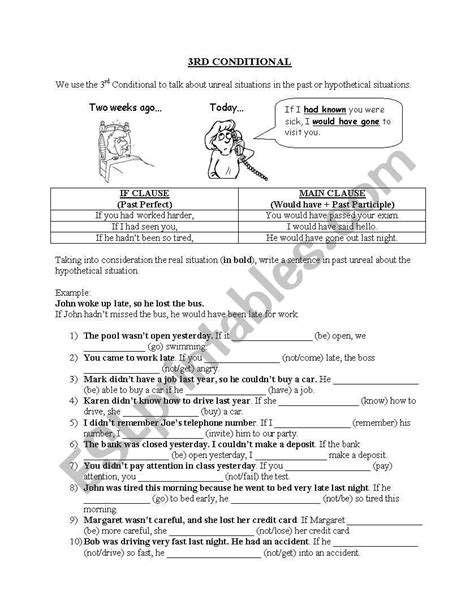 3rd Conditional Esl Worksheet By Boomer33