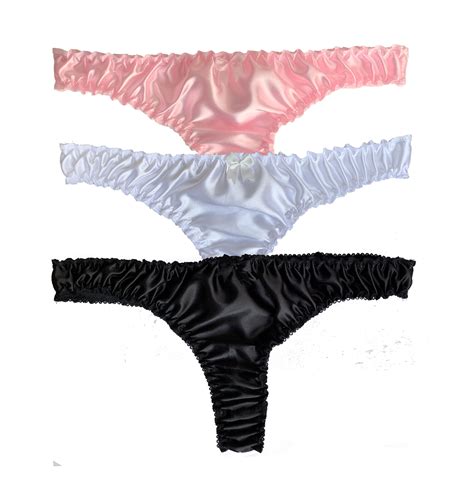 Satin Silky Tanga High Rise Bikini Briefs Panties Size 10 20 EBay