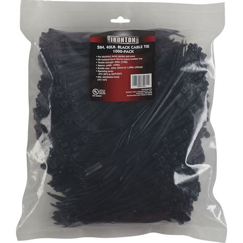 Ironton Multi Pack Of Cable Zip Ties 1 000 Pk 5in L X 142in W 40