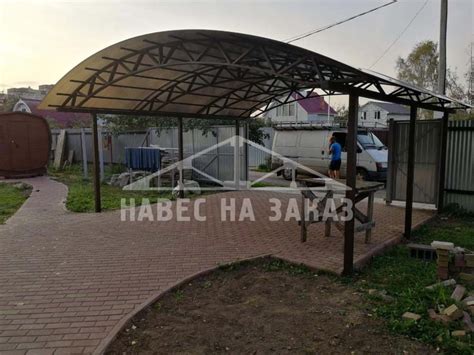 Навес из поликарбоната 6 х 6 м в Туле