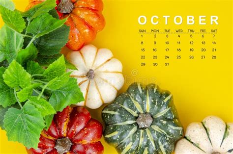 October Calendar With Pumpkins Celka Madelyn