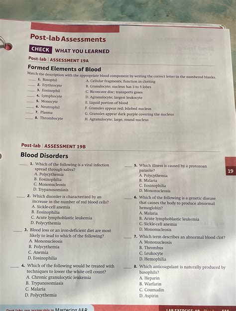 Solved Post Lab Assessments Check What You Learned Post Lab Assessment Course Hero