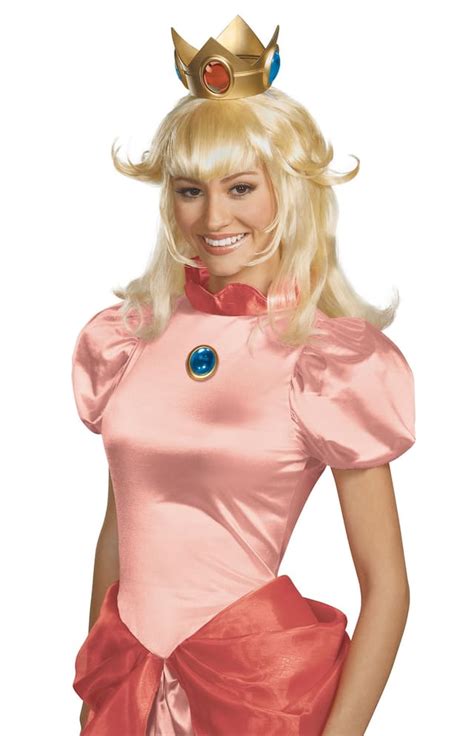 Nintendo Super Mario Bros Princess Peach Shoulder Length Flippy Hair Wig Blonde One Size