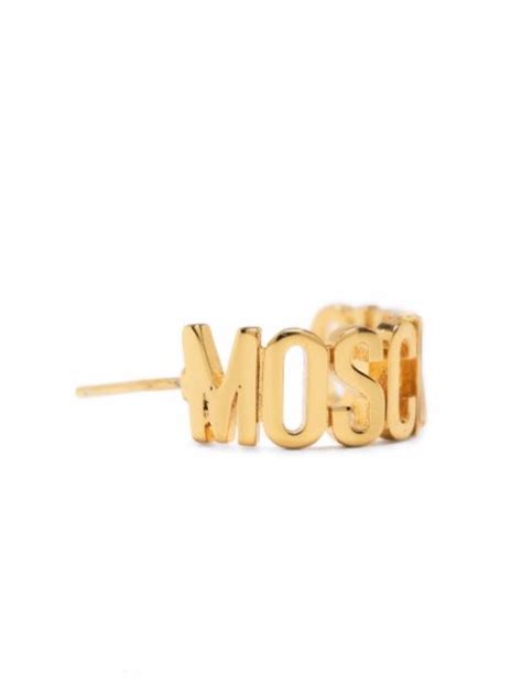 Moschino Logo Lettering Small Hoop Earrings Farfetch