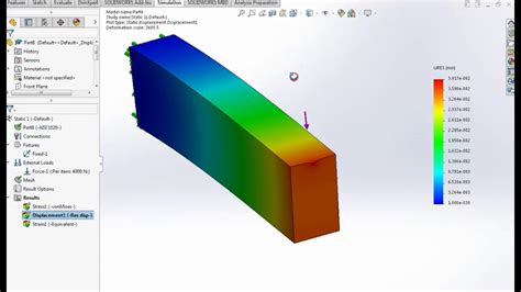 Solidworks Point Load Simulation Static Analysis 3 YouTube