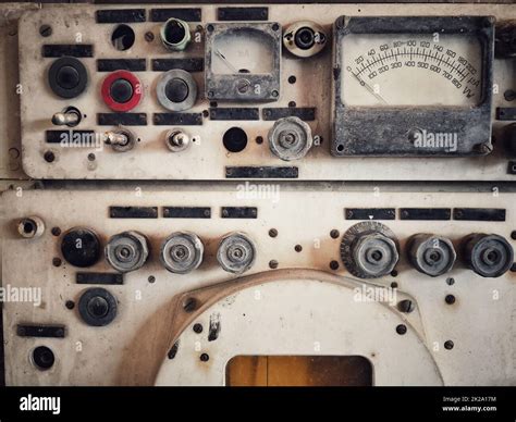 Vintage Switch Control Panel With Many Buttons Stock Photo Alamy