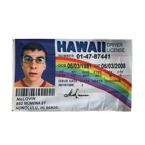 Nlbflag 90x150cm 3x5 Ft Mclovin Flag Fake Id Driver License Banner