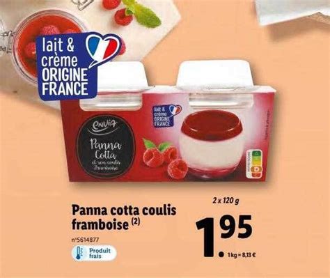 Promo Panna Cotta Coulis Framboise Chez Lidl