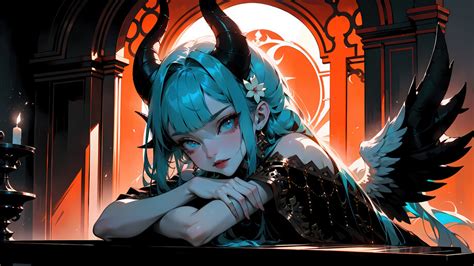 892b Anime Girl Demon Horn Fantasy Art 4k Wallpaper Iphone Phone