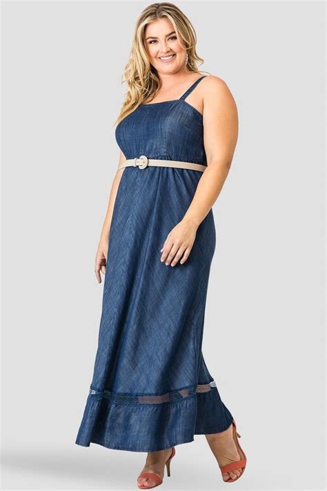 Plus Size Denim Maxi Dresses For Women The Untidy Closet