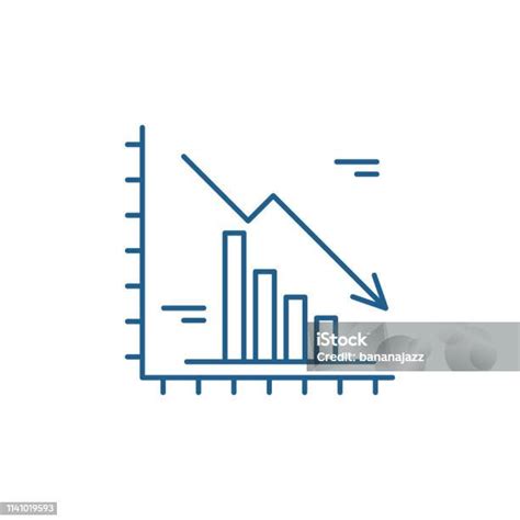 떨어지는 시장 라인 아이콘 개념입니다 떨어지는 시장 평면 벡터 기호 기호 개요 그림 Down American Football