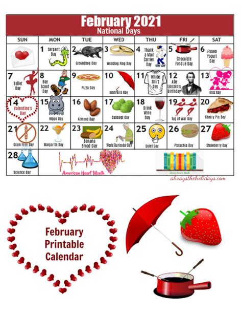 2021 Valentine February Days List 2021 Calendar Img Buy