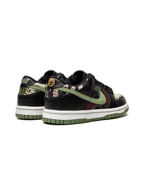 Nike Dunk Low Black Multi Camo Sneakers ModeSens