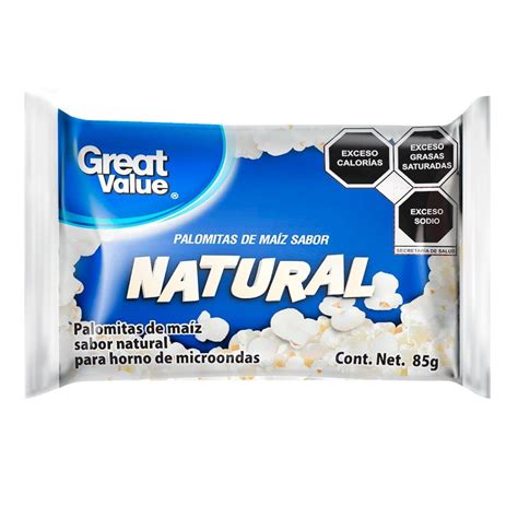 Palomitas de maíz Great Value sabor natural 85 g Walmart