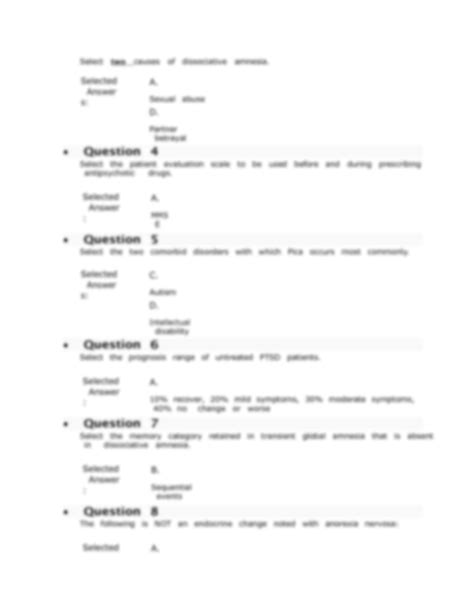 Solution Nrnp Psychpathology Week Mid Term Exam With