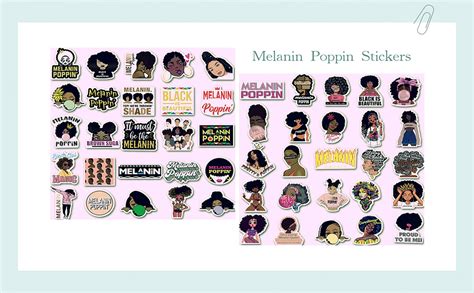 Black Girl Magic Stickers Melanin Poppin Pasters