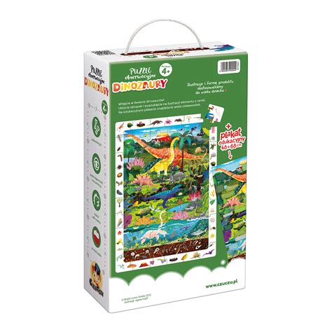 Puzzle Obserwacyjne 60 El Dinozaury Bright Junior Media TaniaKsiazka Pl