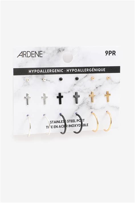 Pack Of Assorted Hoop Stud Earrings Ardene