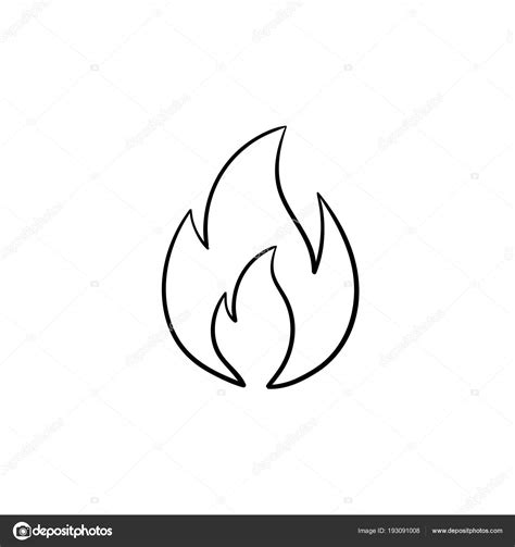 Encender, Ardiente., Hoguera, Ilustración, LÍNEA Stock Vector by ...