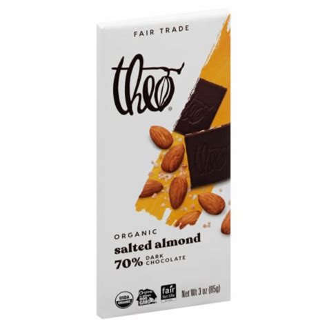 Theo Chocolate Bar Dark Salted Almond Oz Case Of Oz Each Kroger