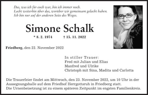 Traueranzeigen Von Simone Schalk Allg Uer Zeitung