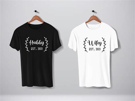 Couples Shirts Svg Bundle Hubby And Wifey Est 2021 Svg Etsy