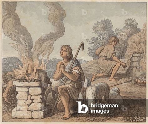 Image Of The Offerings Of Cain And Abel Genesis Iv 3 4 By Schnorr