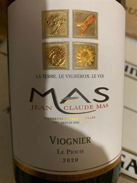 2020 Jean Claude Mas Viognier Le Pioch France Languedoc Roussillon