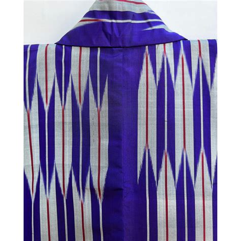 Purple Meisen Silk Hitoe Kimono With Yabane Pattern Etsy