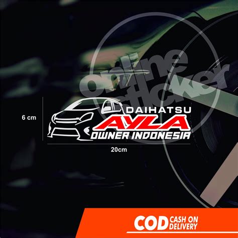 Jual Sticker Daihatsu Ayla Indonesia I Cutting Menyala Shopee Indonesia