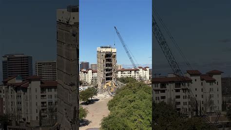 Leaning Tower Of Dallas Demolition Youtube