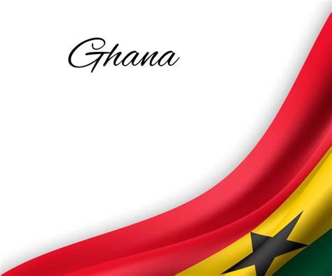 Premium Vector Waving Flag Of Ghana On White Background White