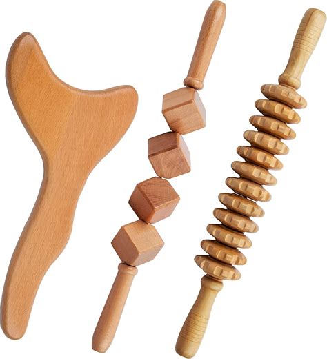 Amazon Herramientas De Masaje De Terapia De Madera Juego De 3