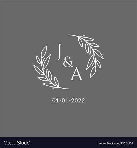 Initial Letter Ja Monogram Wedding Logo Royalty Free Vector