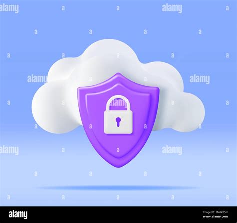 D White Cloud With Locked Padlock Stock Vector Image Art Alamy