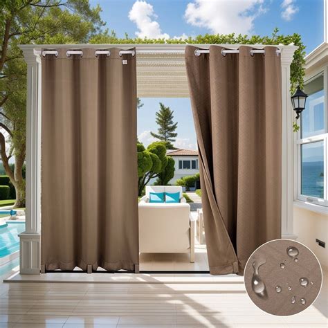 Jian Ya Na Outdoor Curtains For Patio Blackout Waterproof Outside