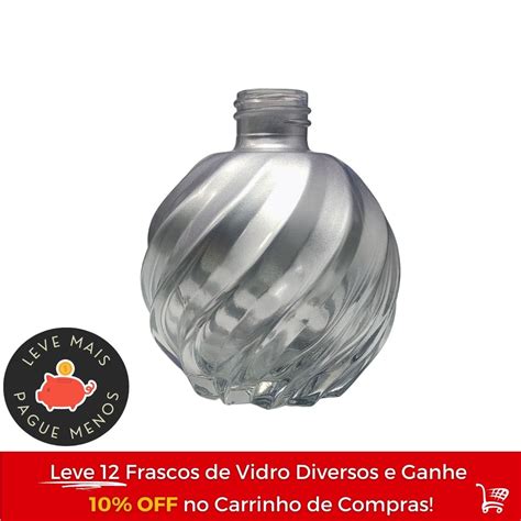 Frasco Bola Espiral 280 ml Prata Degradê 28 410 Só Essências Só