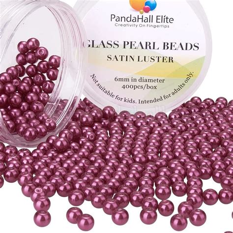 Shop Pandahall Elite 400pcs 6mm Tiny Satin Luster Round Glass Pearl Beads Assortment Lot For