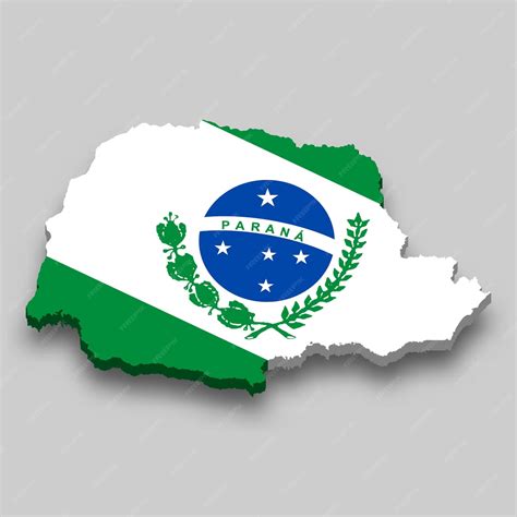 Premium Vector 3d Isometric Map Of Parana With Flag