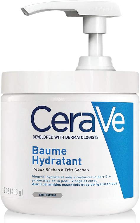 CeraVe Baume Pot Pompe 454g Crème Hydratante Corps Visage Mains