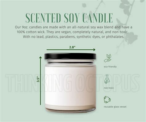 Candle Mockup Candle Size Chart Jar Candle Mockup Soy Candle