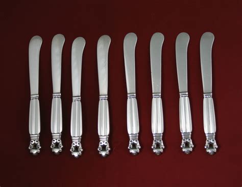 Acorn By Georg Jensen Sterling Silver Butter Knife Set Of Antique