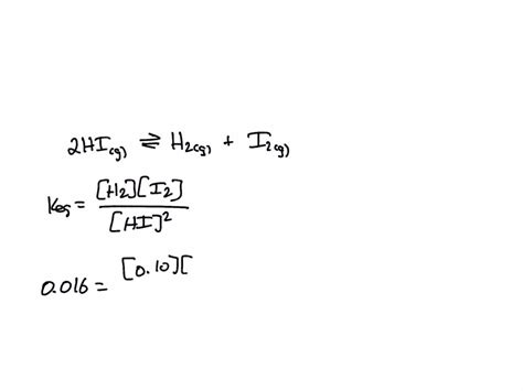 Solved Consider The Following Reaction At A Specific Temperature 2hi