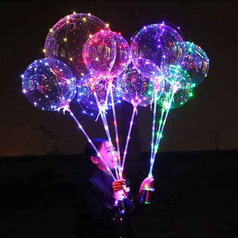 Sets Inch Round Bubble Helium Balloons M Luminous Led String