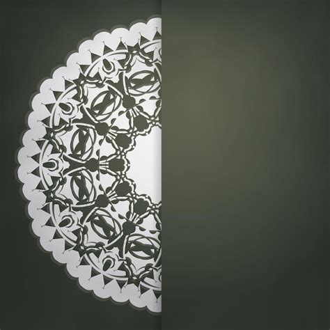 Cart O Na Cor Verde Escuro Ornamento Mandala Branco Preparado Para