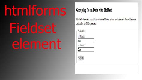 How To Create A Html Forms With Fieldset Element 2021 Youtube