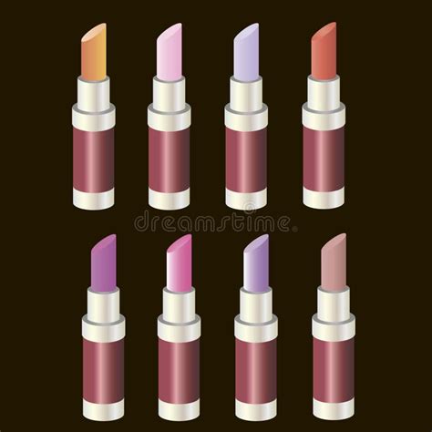 Set Colored Lipsticks Stock Vector Illustration Of Cosmetics 69859708