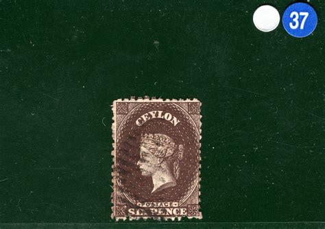 Ceylon Qv Classic Stamp Sg Cx D Blackish Brown Wmk Reversed Cat