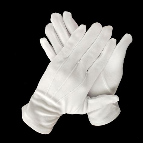 Bulk Three Stripes Ceremonial White Nylon Cotton Parade Gloves China White Honor Guard Nylon