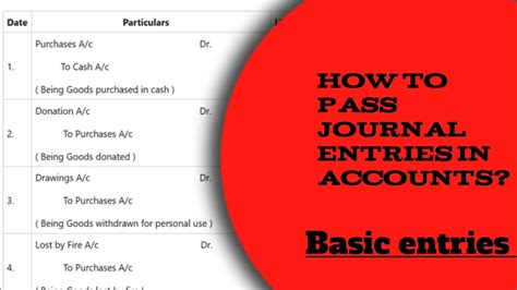 How To Pass Journal Entry Journal Entry In Accounting Basic Journal